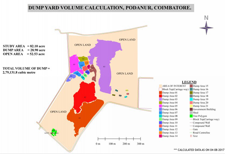 Coimbatore Dump Yard, Landfill Volume Mapping 2017