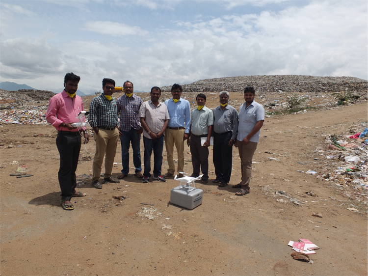 RVS Land Surveyors team - Drone based landfill monitoring at Coimbatore