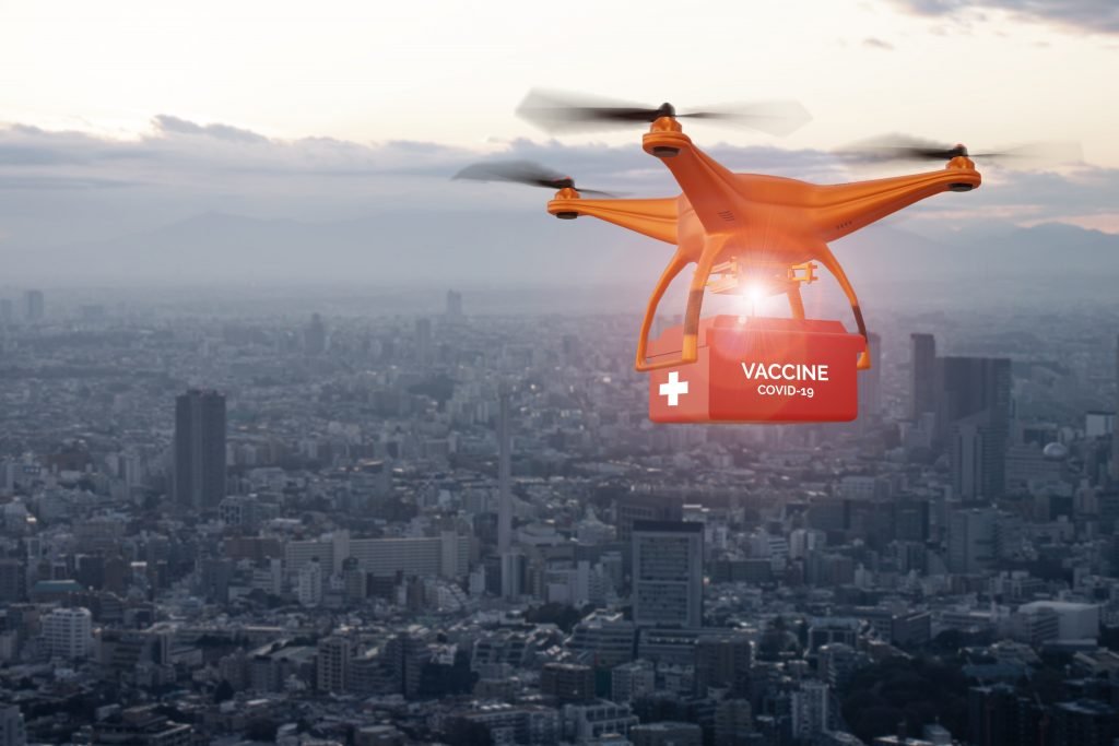 Drone Delivering Vaccines using UAVs