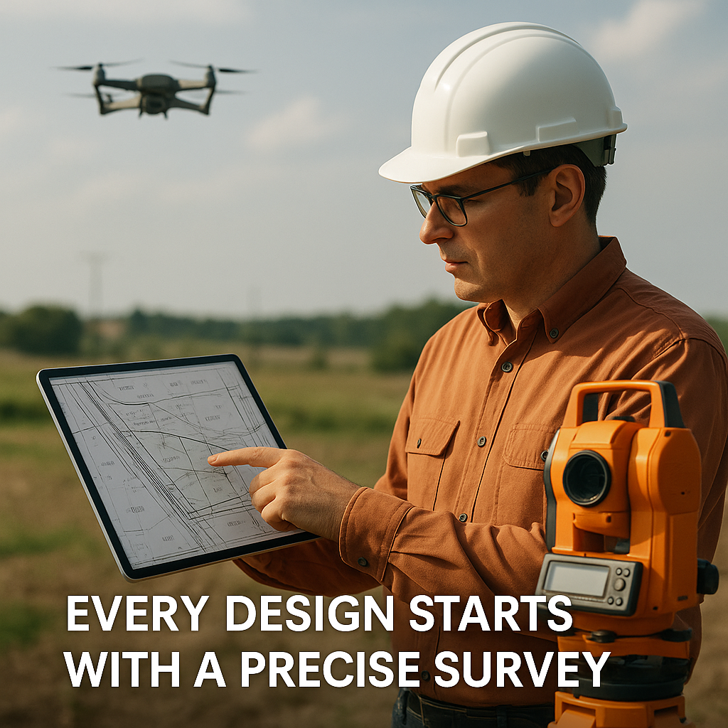 Architect Reviewing Site Survey Map